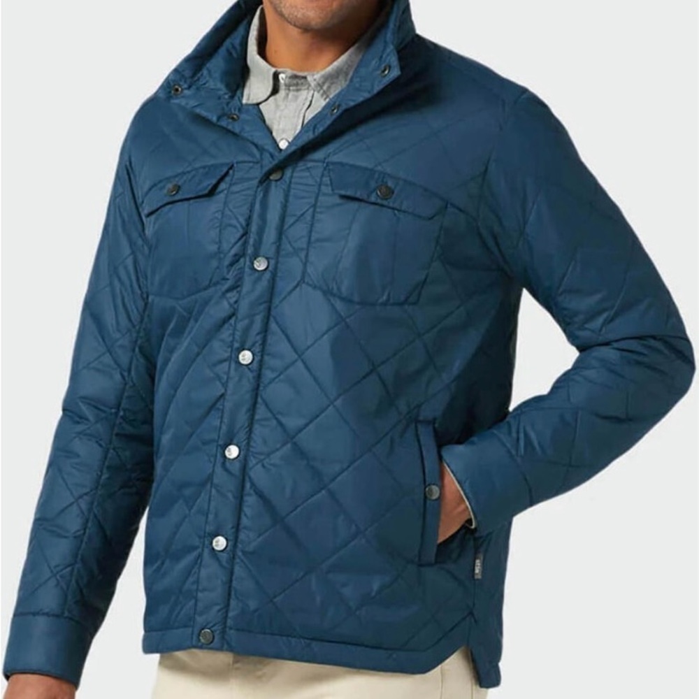 Stio sz S Men's Midnight Hour Skycrest Snap Shirt Men's Blue Quilted Jacket VGUC